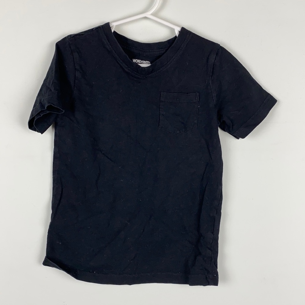 Wonder kids boys short sleeve vneck T-shirt size 4T black